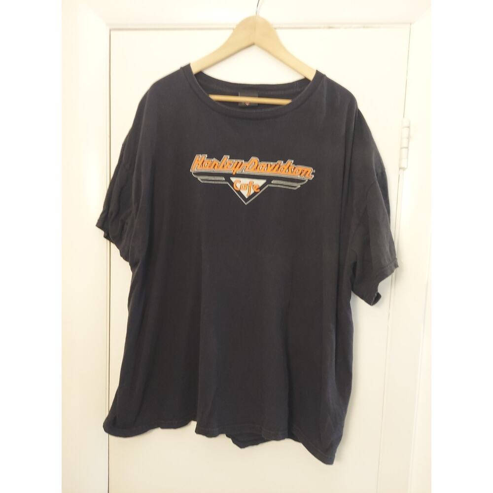 Harley Davidson Cafe Las Vegas Shirt Black Preshrunk Cotton 2XL Fat Boy Rule